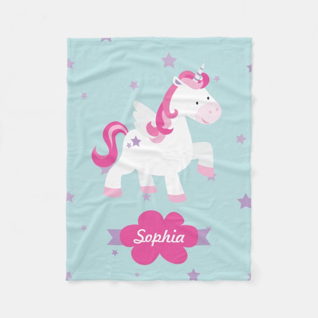 Personalisiert Magical Unicorn Fleece Blanket (Vorderseite)