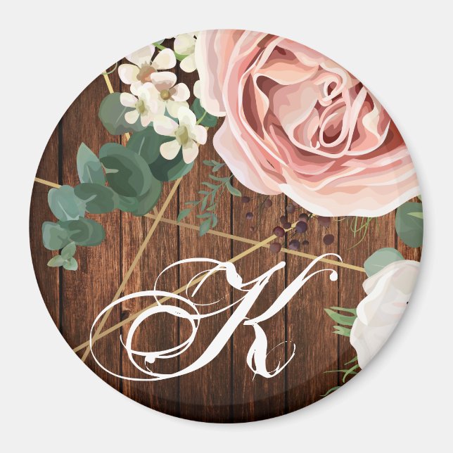Personalisiert Magnet Geometric Garden Rose Barn W (Vorne)