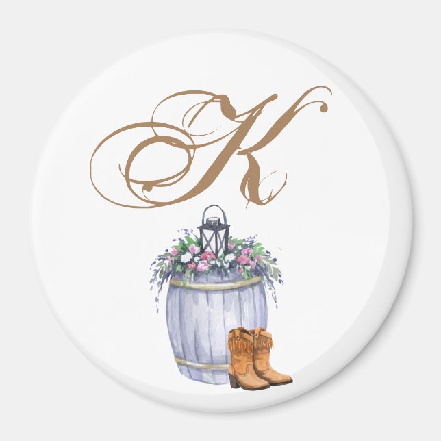Personalisiert Magnet Sommer Land Hochzeit rustika (Vorne)