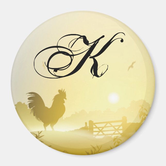 Personalisiert Magnet Sunny Morning Farm Land Rück (Vorne)