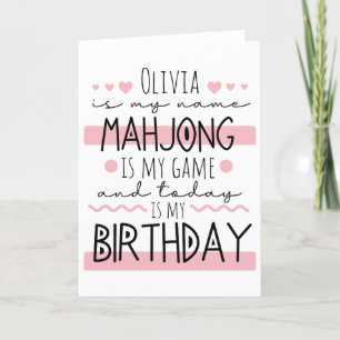 Personalisiert Mahjong Birthday Dankeskarte
