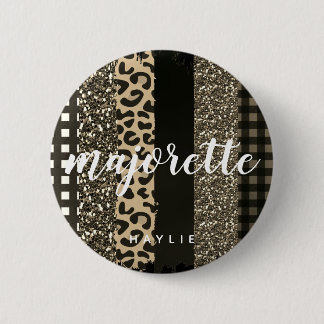 Personalisiert Majorette Imitate Cheetah und Glitz Button