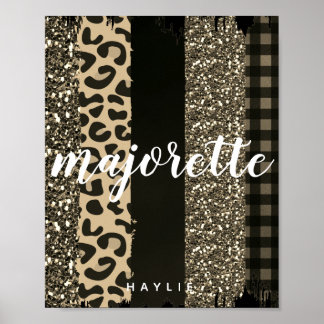 Personalisiert Majorette Imitate Cheetah und Glitz Poster