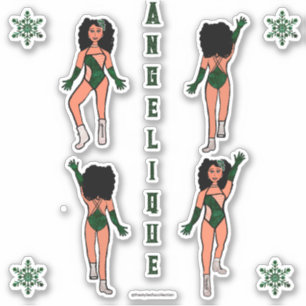 Personalisiert Majorette / Tänzer Stickers Forest  Aufkleber