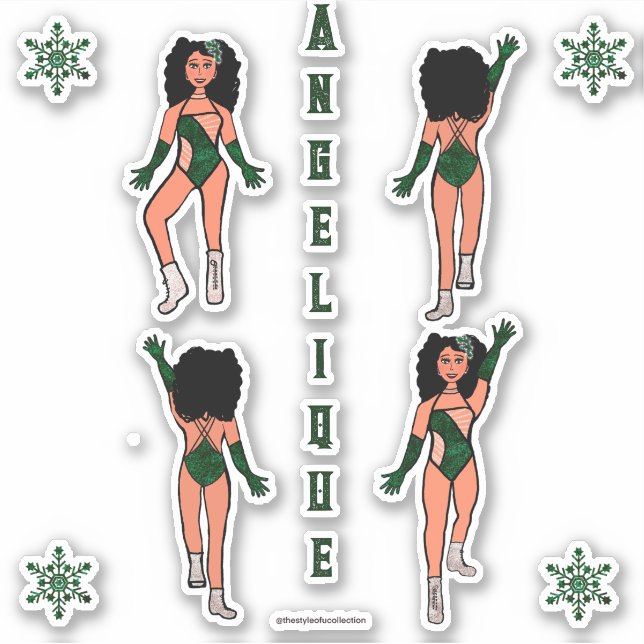 Personalisiert Majorette / Tänzer Stickers Forest  Aufkleber (Vorderseite)