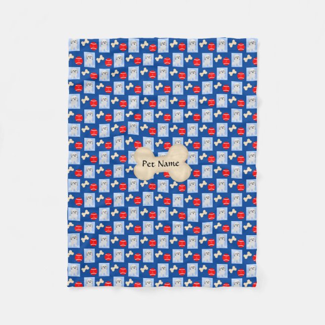 Personalisiert Malshi Blue Fleece Blanket (Vorderseite)