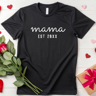 Personalisiert Mama Est bald zu Mommy Junge Mutter T-Shirt