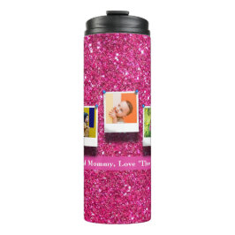 Personalisiert Mama Foto Collage Girly Pink Thermosbecher
