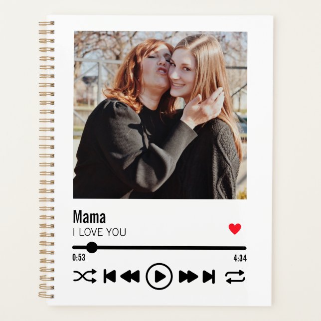 Personalisiert Mama I Liebe You Mother's Day Planer (Vorderseite)
