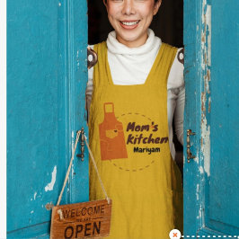 Personalisiert " Mama Kitchen" Klassisch Minimalis Lange Schürze