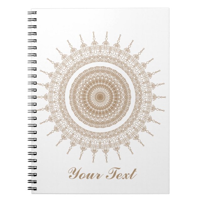 Personalisiert Mandala Bohemisch White Boho Notizblock (Vorderseite)