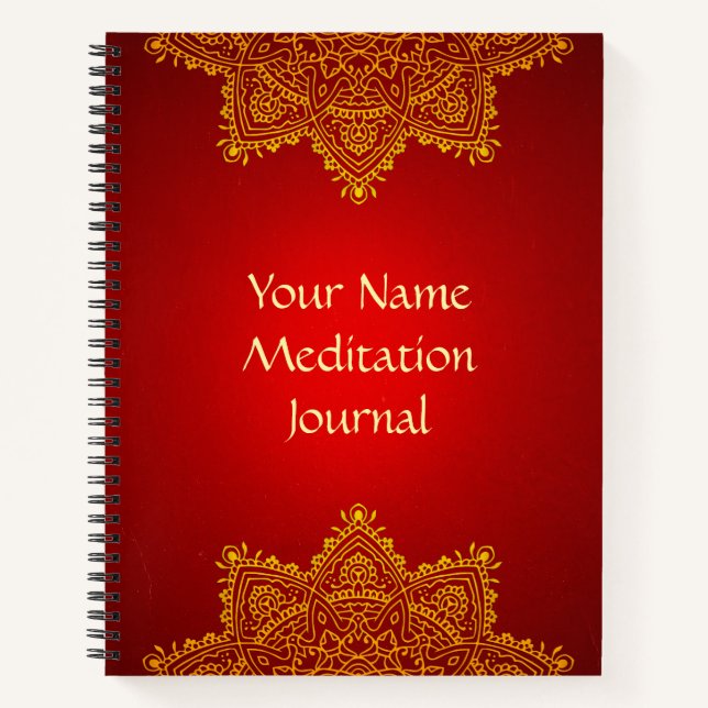 Personalisiert Mandala Meditation Journal Notizbuch (Vorderseite)