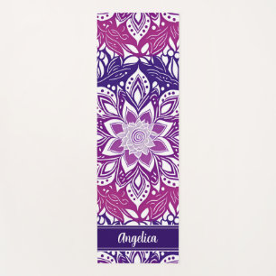 Personalisiert Mandala Yoga Mat Lila Pink Ombre Yogamatte