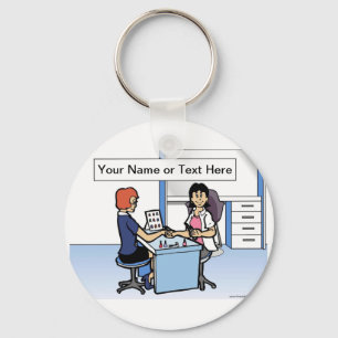 Personalisiert Manicurist Nail Tech - Cartoon von  Schlüsselanhänger