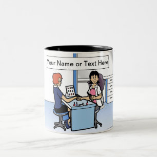 Personalisiert Manicurist Nail Tech - Cartoon von Zweifarbige Tasse