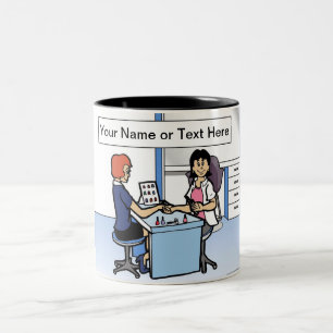 Personalisiert Manicurist Nail Tech - Cartoon von  Zweifarbige Tasse