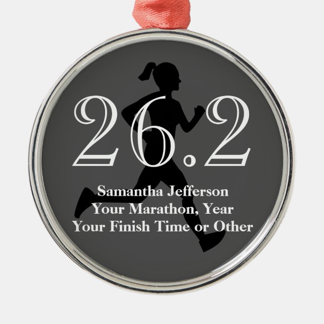 Personalisiert Marathon 26,2 Frauen Medaille Ornament Aus Metall (Vorne)