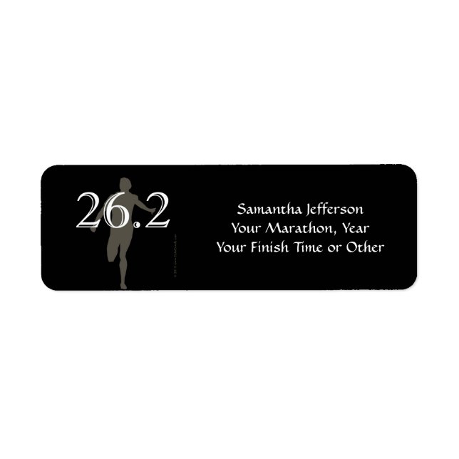 Personalisiert Marathon Runner 26.2 Keepake Black (Vorne)