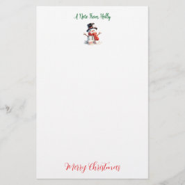 Personalisiert Marshmallow Snowman Stationery Briefpapier