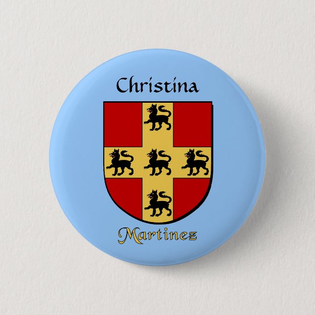 Personalisiert Martinez Historischer Schild Button (Vorderseite)