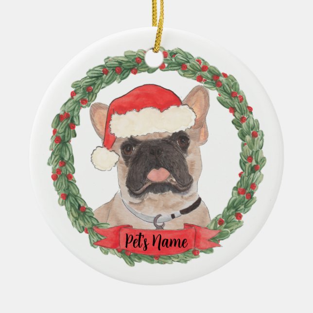 Personalisiert Masked Frenchie French Bulldog Keramik Ornament (Vorne)
