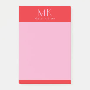 Personalisiert maßgeschneidert rot pink minimalist post-it klebezettel
