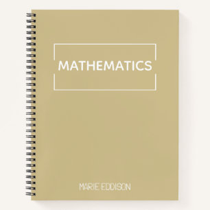 Personalisiert Mathematik Einfache Niedliche Beige Notizbuch