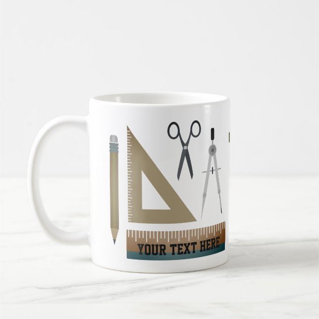 Personalisiert Mathematiklehrer - Geschenk Tasse (Links)