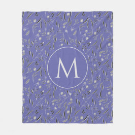 Personalisiert Mauve Floral MONOGRAM Fleecedecke