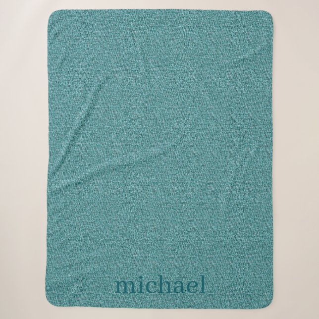 Personalisiert Med. Dunkles Aquamarin Sherpadecke (Vorderseite)