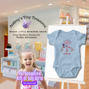 Personalisiert mein 1. 4. Juli Baby Bodysuit Strampler