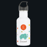 Personalisiert | Mein Ballon Trinkflasche<br><div class="desc">Kleiner Elefant und Ballondarstellung von Shelby Allison,  die mit einem ersten Initial und Namen personalisiert werden kann.</div>
