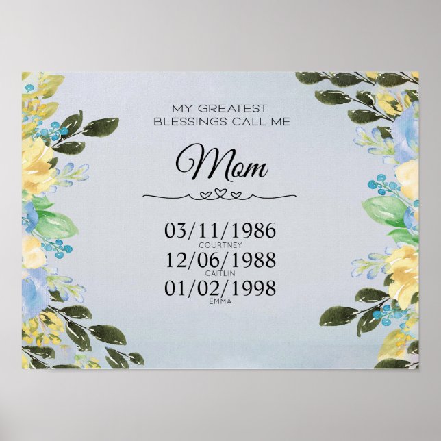 Personalisiert mein Bester Segen nennen mich Mama  Poster (Vorne)