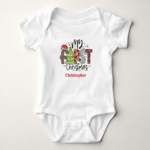 Personalisiert Mein erstes Weihnachtsgeschenk Baby Strampler