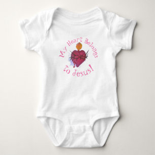 Personalisiert "Mein Herz gehört zu Jesus" Baby Strampler