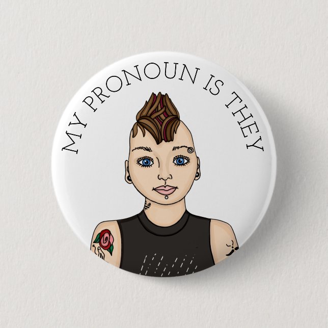 Personalisiert Mein Pronoun ist, dass sie anpassba Button (Vorderseite)