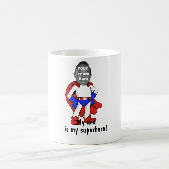 Personalisiert "mein Vater ist mein Superhero!" Tasse (Mittel)