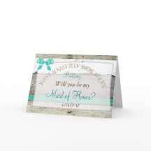 Personalisiert meine Trauzeugin Rustikale Karte