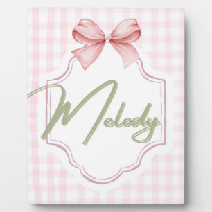 Personalisiert Melody Baby Girl Kinderzimmer Bow&G Fotoplatte