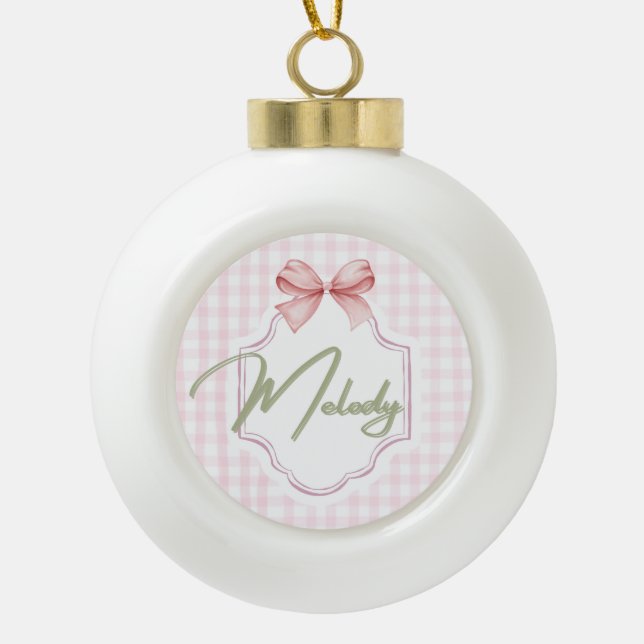 Personalisiert Melody Baby Girl Kinderzimmer Bow&G Keramik Kugel-Ornament (Vorderseite)