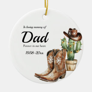 Personalisiert Memorial Keepake Cowboy Cactus Keramik Ornament