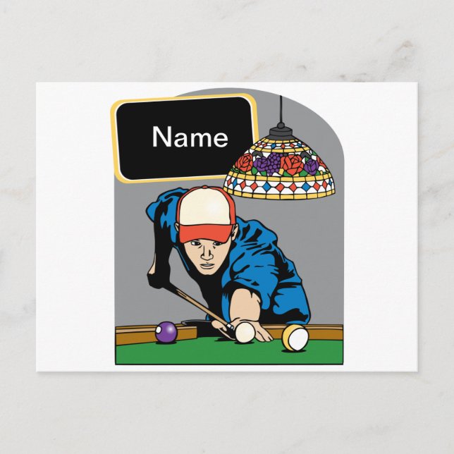 Personalisiert Mens Billiards Postkarte (Vorderseite)