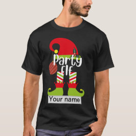 Personalisiert Mens T-Shirt Party Elf Weihnachten