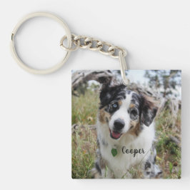 Personalisiert Merle Australian Shepherd Puppy Schlüsselanhänger