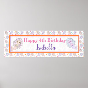 Personalisiert Mermaid Birthday Banner Poster