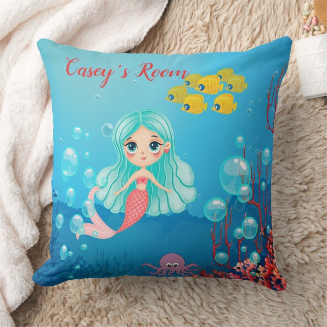Personalisiert Mermaid Kissen (Decke)