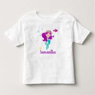 Personalisiert Mermaid Princess Lila Personalisier Kleinkind T-shirt
