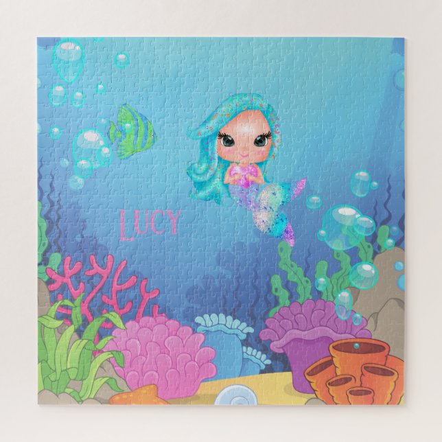 Personalisiert Mermaid Puzzle (Vertikal)