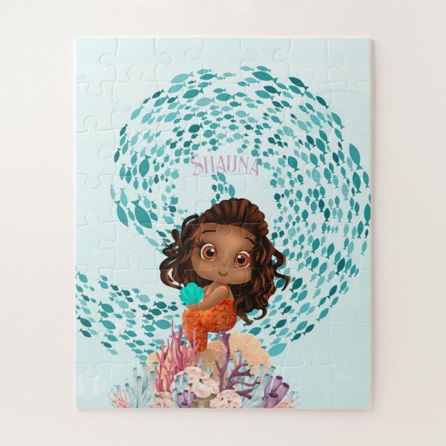 Personalisiert Mermaid Puzzle (Vertikal)