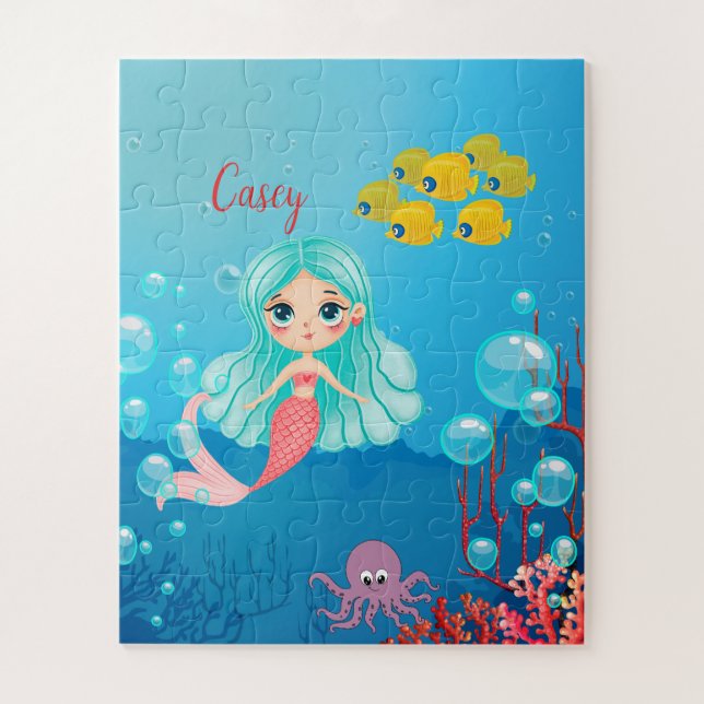 Personalisiert Mermaid Puzzle (Vertikal)